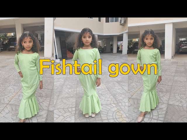 umbrella gown/dress cutting and stitching / 7-8 years girl dress cutting  and stitching - YouTube