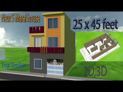 5-marla-house-map-house-plan-with-3d-designs-front-elevation-2019llhouse-plan