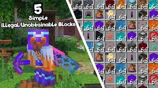 5 Simple illegal/Unobtainable Blocks 100% in Survival Minecraft! MCPE/Xbox/Windows/Switch/PS