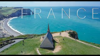 North of France. Normandie to Bretagne. Aerial DRONE video 4K.