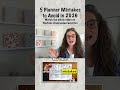 5 Planner Mistakes to Avoid in 2026