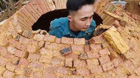 #139 Xây lò đốt than hình chóp nón lò chìm | Văn Kết TV