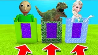 Minecraft PE : DO NOT CHOOSE THE WRONG PORTAL! (Baldi's Basics, Giganotosaurus & Elsa) Minecraft PE : DO NOT CHOOSE THE WRONG PORTAL! (Baldi's Basics, Giganotosaurus & Elsa)