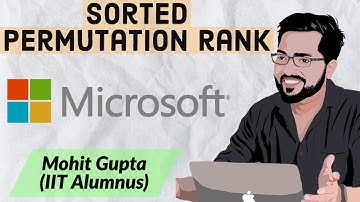 Sorted Permutation Rank - Microsoft Coding interview problem || C++