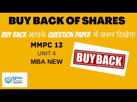 Buy Back of Shares