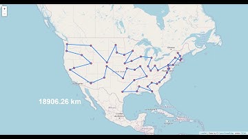 Traveling Salesman Problem TSP Visualization USA 49 State Capitals - مسألة البائع المتجول