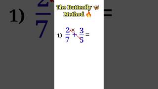 🔥Simplify fraction trick (Butterfly method)🦋Adding Fractions #shorts #maths #viral