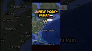 New York to Dubai✈️Flight Path | Emirates A380 | Polar Route Explained #flightpath #aviation #shorts