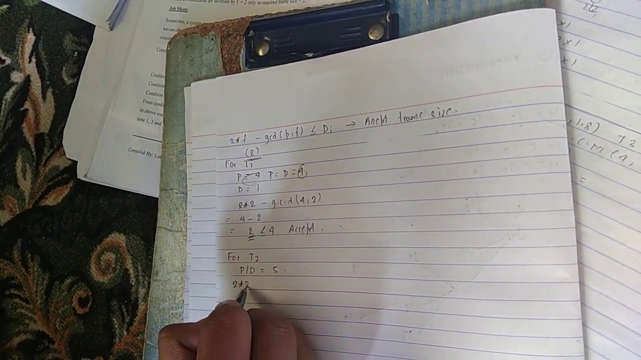 Cyclic Schedules & Frame Size Constraints - Real Time System: Chapter 5