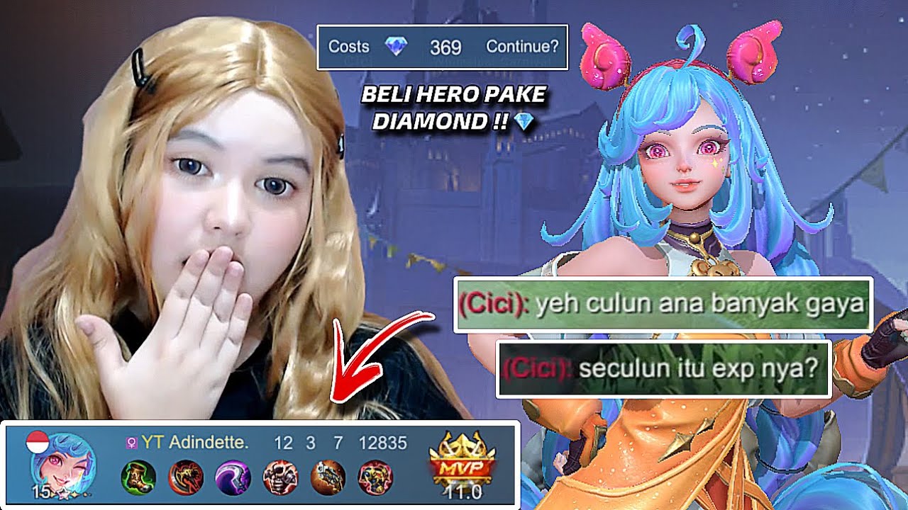 BELI HERO CICI PAKE DIAMOND, INGAME DI KATAIN MUSUH CULUN ? WKWK