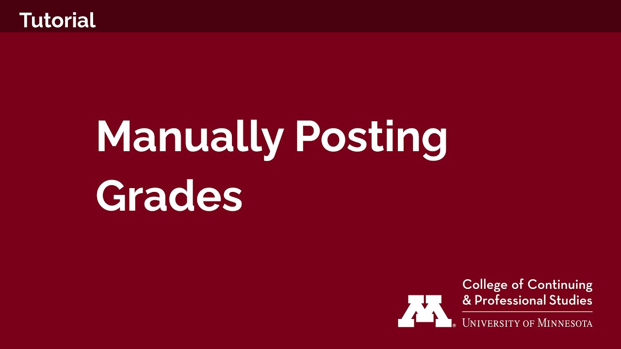 ATD Tutorial: Manually Posting Grades