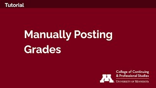Manually Posting Grades