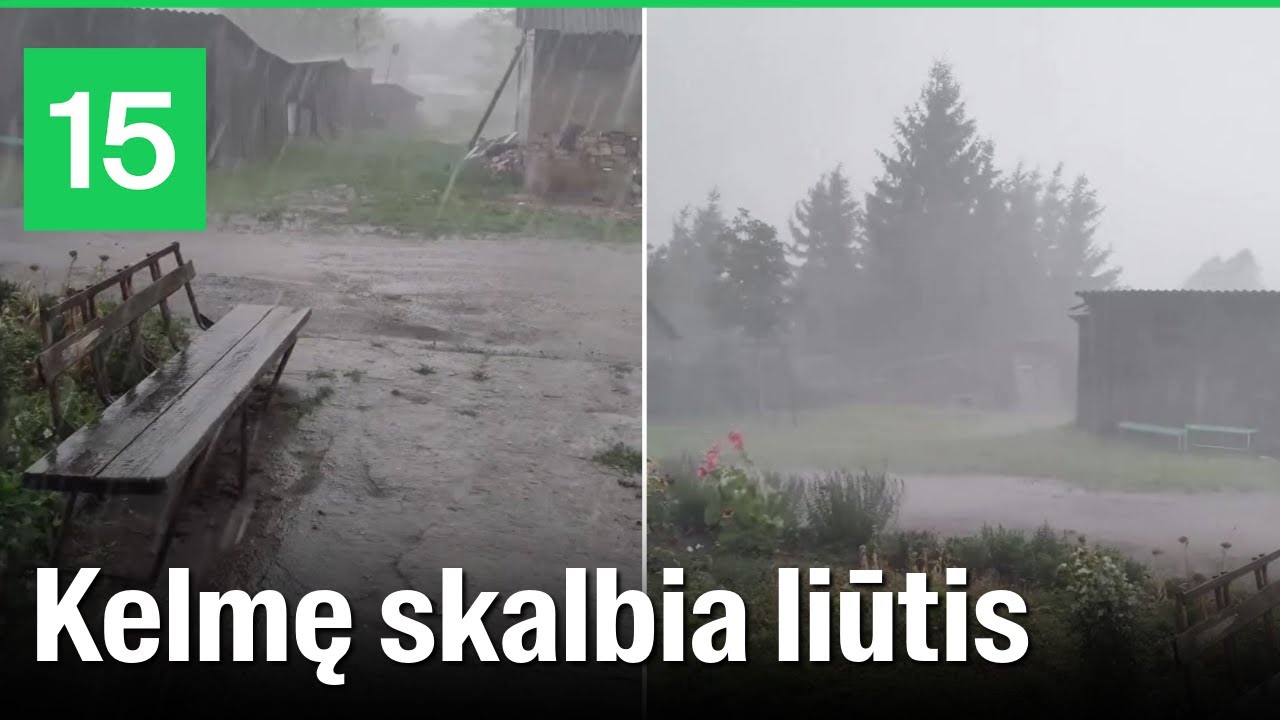 Užfiksuotas smarkus lietus Kelmės rajone