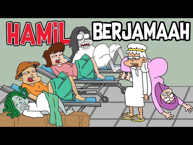HAMIL MASAL! Momen Cowok, Hantu dan Sultan MELAHIRKAN| Kartun Acing Lucu | Funny Cartoon class=