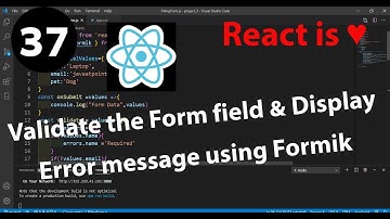 37 -How to Validate the Form field & Display Error message using Formik in React