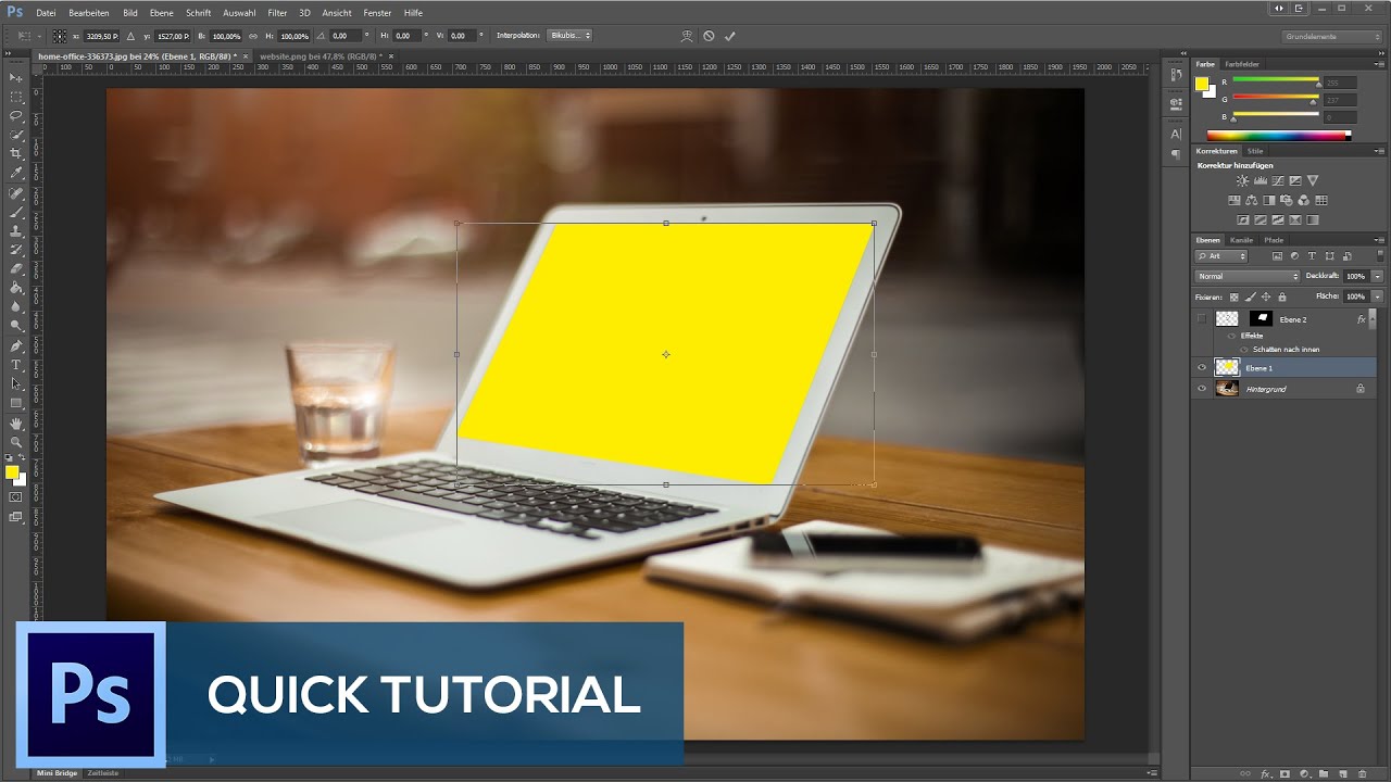 Bild In Bild Einfugen Photoshop Tutorial 1 Deutsch German Youtube