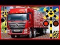 【踏切 電車とトラック】★いろんなトラック大集合!! 新幹線★ はたらくくるま / Truck and train railroad crossing animation