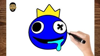 How To Draw Blue from Roblox Rainbow friends - Step by step