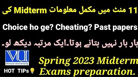 Good News All midterm spring 2023 exams preparation leaked | How to score 20% marks in midterm #vu