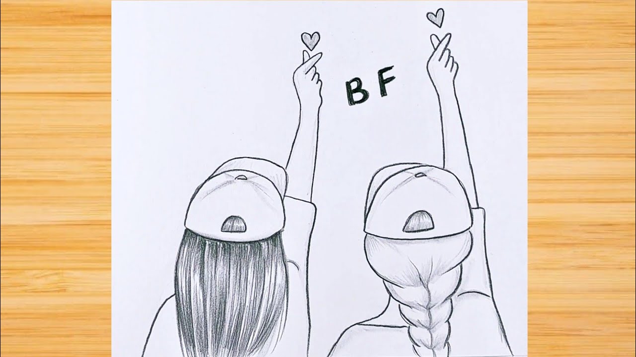 Dibujos para niñas / Cómo dibujar a tus mejores amigas / Tutoriales de  dibujo a lápiz - thptnganamst.edu.vn
