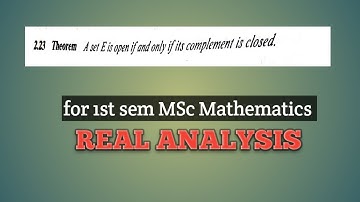 A set E is open iff its complement is closed