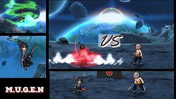 Kirito 3 Forms Alicization VS Inoske and Giyu Tomioka in Jus Mugen.
