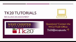 How to Recall a Student Assignment in Tk20