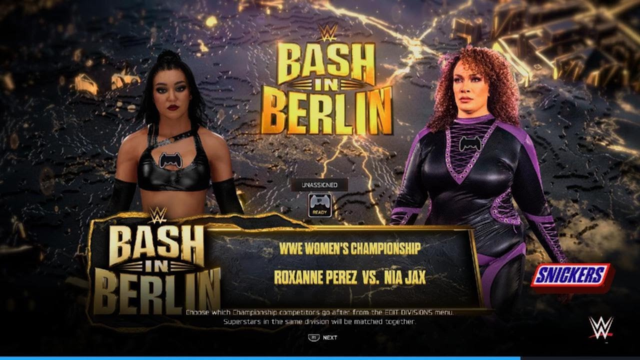 WWE 2K25 Roxanne Perez Vs Nia Jax - WWE Women's Title - Bash In Berlin