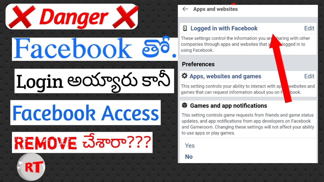 How to Remove Apps Games Connected with Facebook Account | In Telugu ...