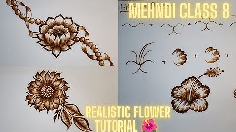Realistic mehndi flowers tutorial/simple mehndi design/henna classes/Mehandi ka design/dubai henna