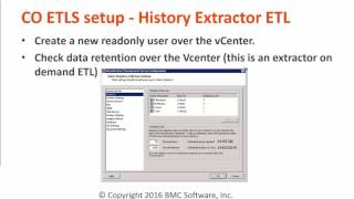Setting up the VMware history extractor ETL | TrueSight Capacity Optimization