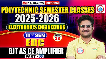 Polytechnic 3rd Semester Electronics Engineering | EDC | BJT As CE Amplifier #3 | BTEUP 3rd Semester