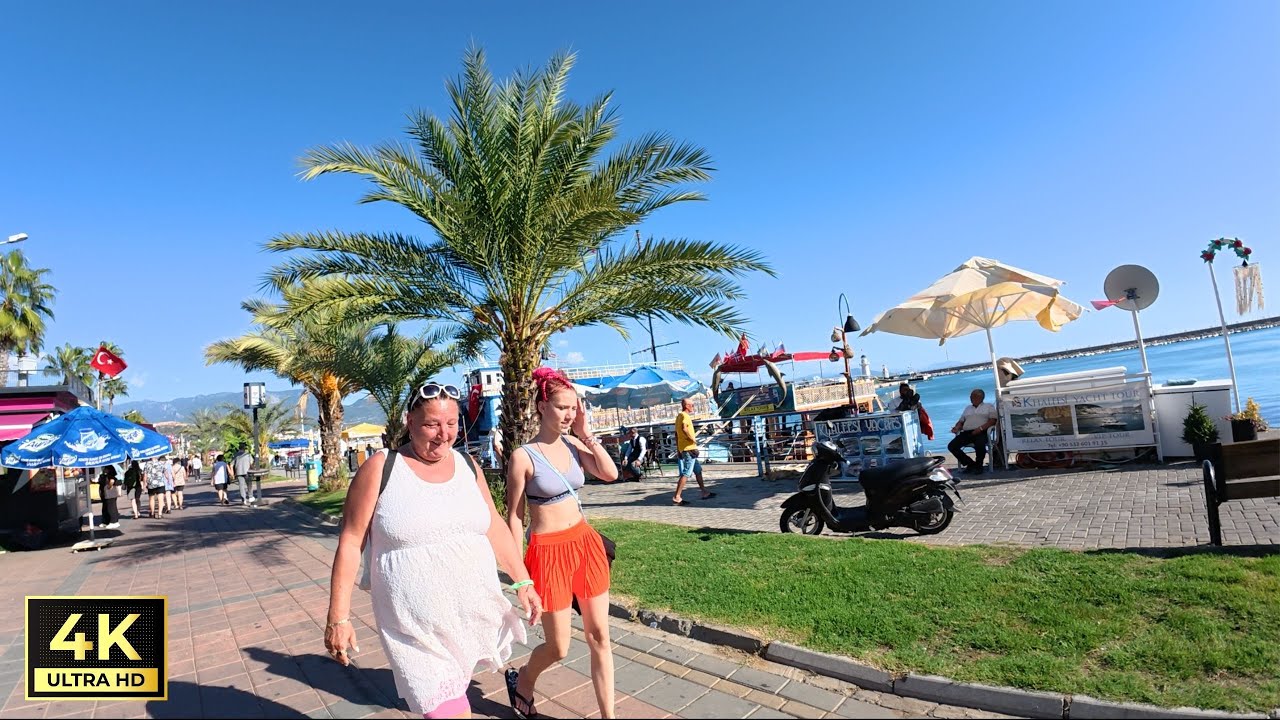 Alanya Harbour & Red Tower Walking Tour | Antalya Turkey | [4K HD]