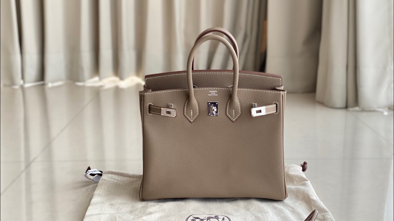 Unboxing: HERMES BIRKIN 25 Epsom Leather Etoupe Sellier