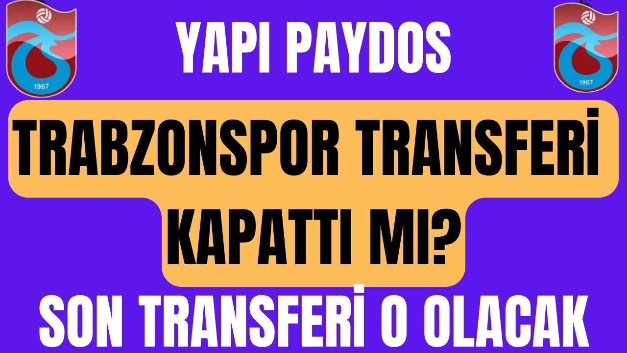 Trabzonspor transferi tek oyuncu alarak k.. - YouTube