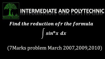 Intermediate Second Year reduction formula sin x^n
