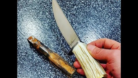 KNIFE MAKING- FORGING A HIDDEN TANG KNIFE FROM A THREAD TAP (PART 2)