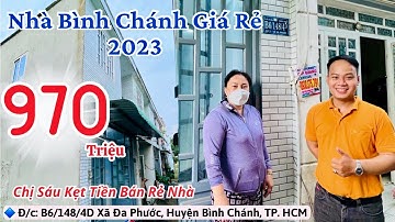 🏡Chị Sáu cần tiền bán nhà bình chánh rẻ cực 970 Triệu tại Đ/c: B6/148/4D X.Đa Phước, H.BC, TP.HCM.