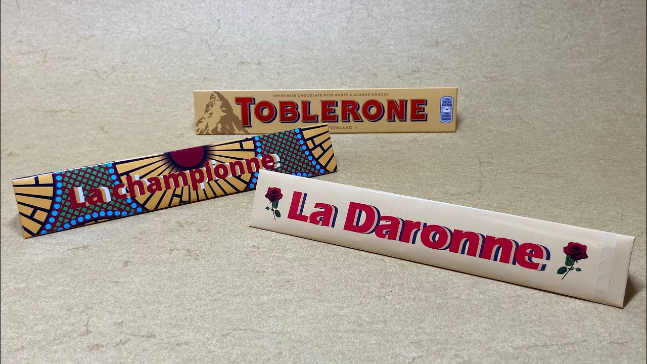 Tuto Emballage triangulaire pour chocolat Toblerone avec le site gratuit  Canva 