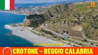 Cab Ride Crotone - Reggio Calabria (Chemin de fer Ionien,  Italy) vue du conducteur du tren en 4K