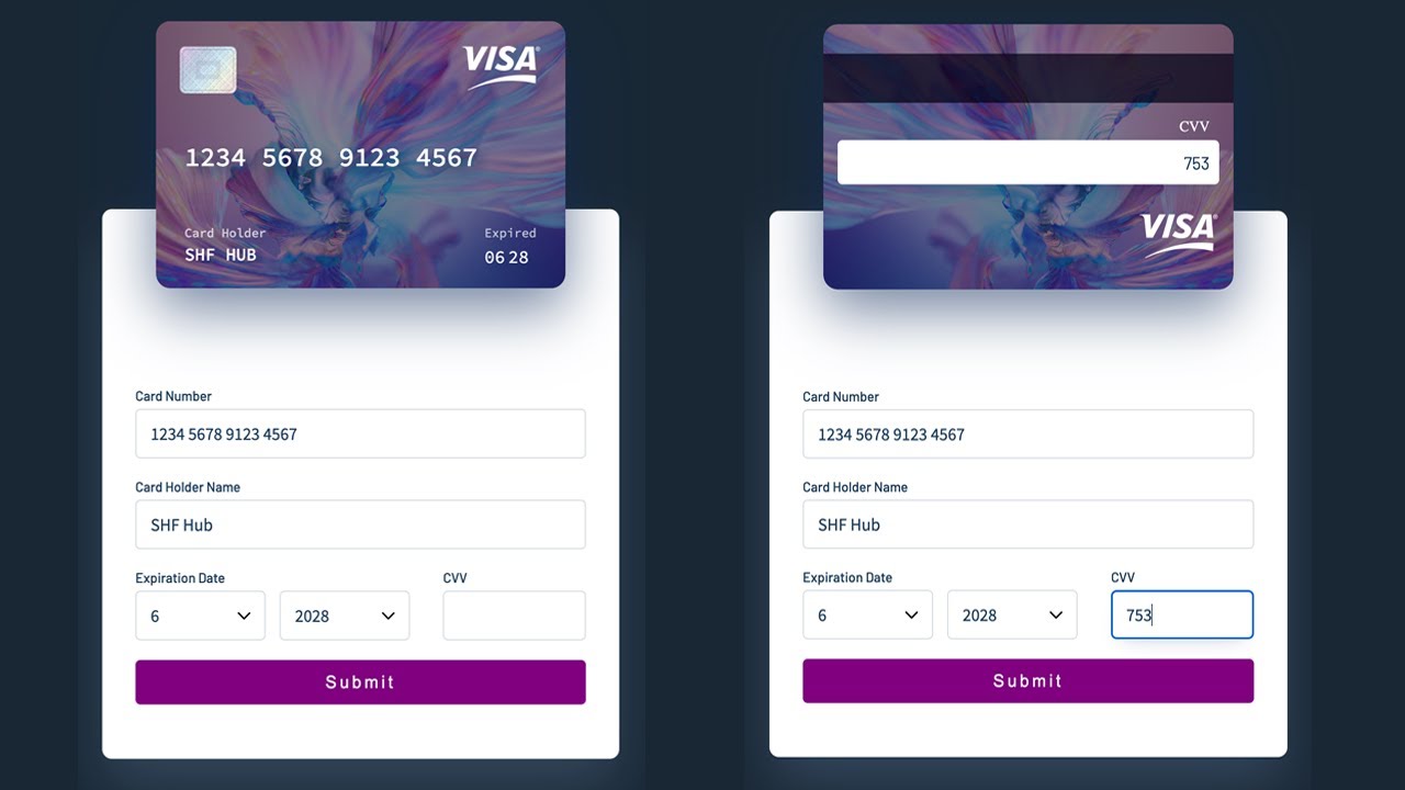 Must Watch! Create a Responsive Card Payment Form With Real-Time Card ...