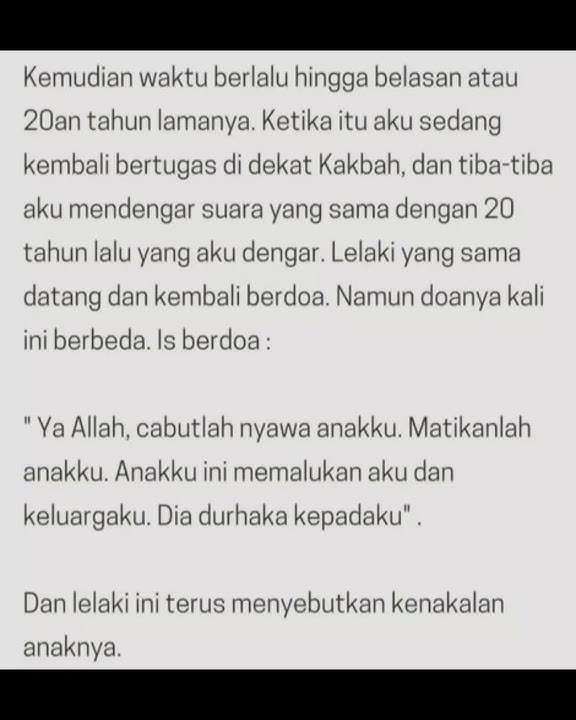 Bismillah : Doa Dzholim sang Ayah