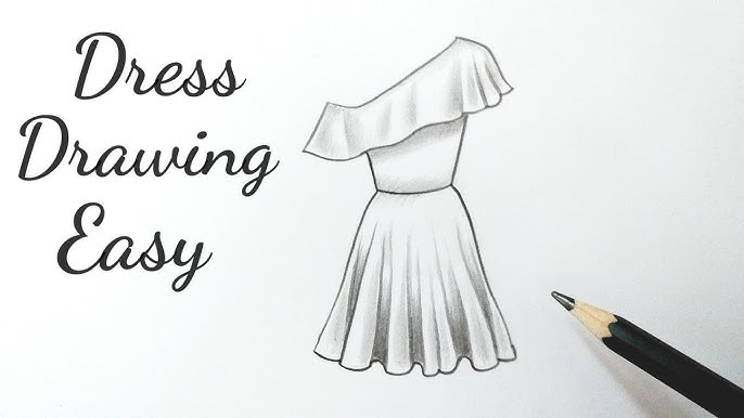 Simple Dresses drawings step by step / Fashion illustration