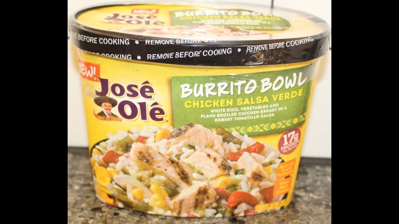 José Olé Rolled Chicken Salsa Verde Burrito Bowl Review YouTube