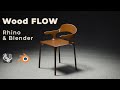 Wood FLOW – A minimal wood chair design blending Rhino precision and Blender realism