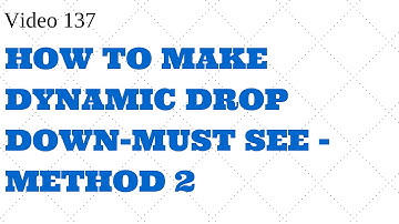 Learn Excel -Video 138- Dynamic Drop Down - Using Form Controls