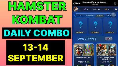 HAMSTER KOMBAT GAMEDEV DAILY COMBO | HAMSTER KOMBAT DAILY COMBO | 13 SEPTEMBER HAMSTER DAILY COMBO