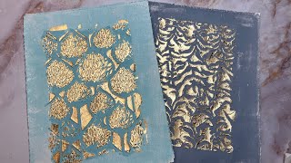 Gold Leaf on Gelli Prints