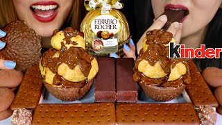Asmr chocolate profiteroles, giant ferrero rocher, kinder cake, ice
cream sandwiches 리얼사운드 먹방 purchase these delicious
treats from our shop: http:/...