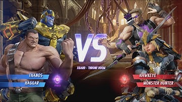 Thanos and Haggar vs Hawkeye and Monster Hunter - MARVEL VS. CAPCOM: INFINITE